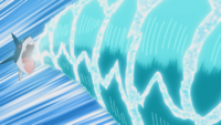 Sharpedo de Súper G usando torbellino/torbellino.