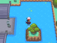Lira usando surf en Pokémon Oro HeartGold y Pokémon Plata SoulSilver.