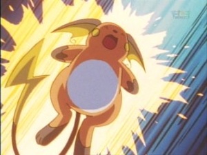Raichu del Teniente Surge usando Impactrueno.