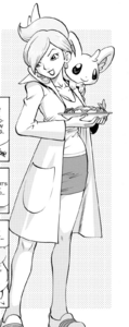 La profesora Juniper/Encina en el manga Pocket Monsters Special.