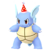 Wartortle con gorro de fiesta rojo