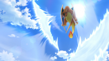 Charizard usando Corte Aéreo/Tajo Aéreo.