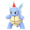 Wartortle con gorro de fiesta rojo