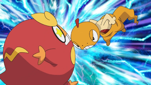Scraggy usando golpe cabeza.