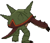 Imagen posterior de Chesnaught variocolor en Pokémon X, Pokémon Y, Pokémon Rubí Omega, Pokémon Zafiro Alfa, Pokémon Sol, Pokémon Luna, Pokémon Ultrasol y Pokémon Ultraluna