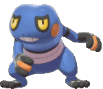 Imagen de Croagunk hembra en Pokémon Espada y Pokémon Escudo