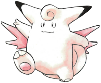 Clefable en Pokémon Rojo y Verde.