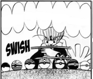 Emerald/Esmeralda escogiendo algunas Pokébolas/Poké Ball.