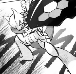 Mega-Mewtwo X luchando contra Zygarde.