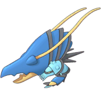 Mundo Pokémon - 693- Clawitzer. Tipo: água. Evolução: Estágio Final.  Histórico: Suas enormes garras lançar balas de canhão de água poderosos o  suficiente para perfurar cascos de petroleiros. Expelindo água pelo bico