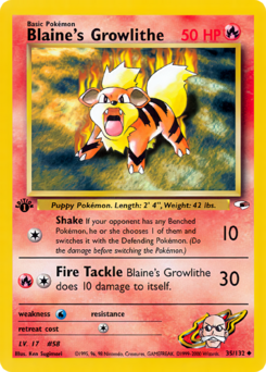 Carta de Blaine's Growlithe