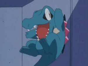 Totodile usando golpe cabeza