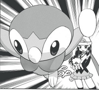 En su primera aparición, siendo una Piplup.