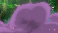 Weepinbell usando polvo veneno.