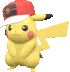 Imagen del Pikachu con gorra trotamundos en Pokémon Escarlata y Púrpura