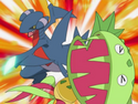 EP583 Gabite usando garra dragón sobre Carnivine.png