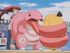 Lickitung de Jessie usando constricción.