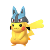 Pikachu con gorro de Lucario
