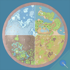 Mapa del Biodomo de la Academia Arándano en Unova/Teselia (E/P)