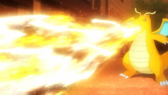 Dragonite de Ult/Unai usando Hiperrayo.