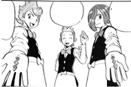 Cilan, Cress y Chili entregando la medalla Trio.