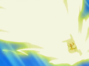 Pikachu usando rayo.