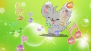 Un Minccino usando Canto en el PK16.