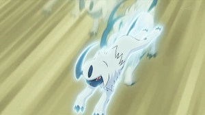 Absol usando ataque rápido.