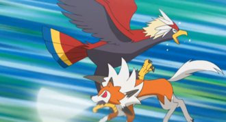 Lycanroc crepuscular de usando Mordida/Mordisco.