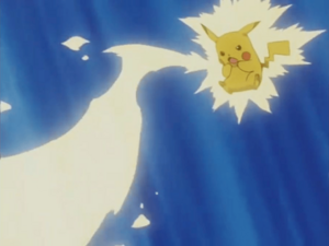 Pikachu usando rayo.