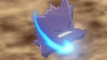 Gengar de Ash usando puño hielo.