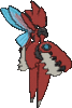 Imagen posterior de Mega-Scizor en Pokémon X, Pokémon Y, Pokémon Rubí Omega, Pokémon Zafiro Alfa, Pokémon Sol, Pokémon Luna, Pokémon Ultrasol y Pokémon Ultraluna