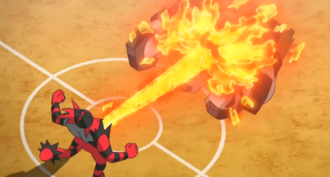 Incineroar de Kukui usando Anillo de Fuego/Anillo Ígneo.