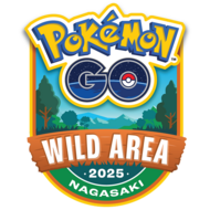 Logo de Área Silvestre de Pokémon GO 2025 en Nagasaki, Japón.