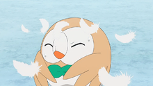 Rowlet de Ash usando danza pluma.