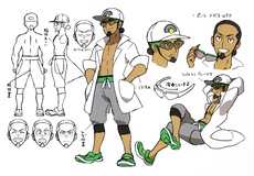 Bocetos del profesor Kukui en Pokémon Ultrasol y Pokémon Ultraluna.