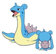 Gijinka Lapras de aimaina Miku en The Pokémon Inside My Heart.