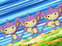 Aipom de Ash Multiplicación/Doble Equipo.