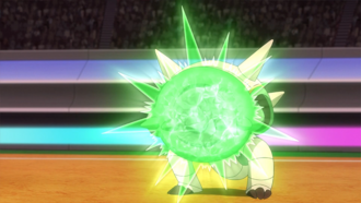 Chesnaught usando barrera espinosa.