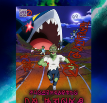 Póster de Carrozas de Fuego Zombie VS Sharpedo.