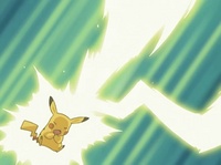 Pikachu usando rayo.