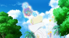 Nebby/Nebulilla usando Teletransportación/Teletransporte.