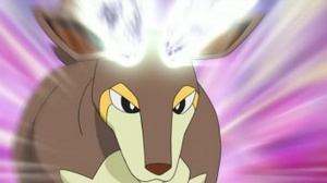Sawsbuck usando megacuerno.