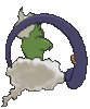 Imagen posterior de Tornadus avatar variocolor en Pokémon X, Pokémon Y, Pokémon Rubí Omega, Pokémon Zafiro Alfa, Pokémon Sol, Pokémon Luna, Pokémon Ultrasol y Pokémon Ultraluna