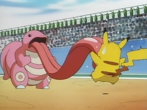Lickitung de Jessie usando lengüetazo.