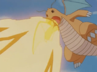 Dragonite usando hiperrayo.