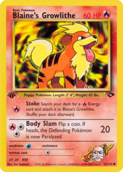 Carta de Blaine's Growlithe