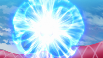 Mega-Metagross de Steven/Máximo usando puño meteoro.