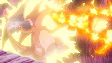 Charizard de Friede usando lanzallamas.