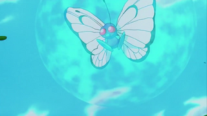 Butterfree usando velo sagrado.